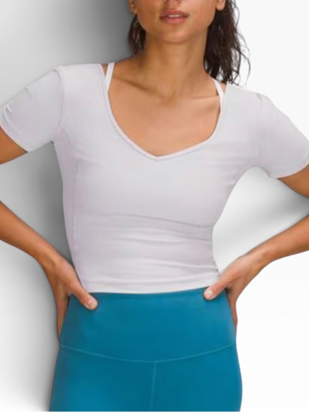 lululemon athletica White Short Sleeve Scoop Neck Top